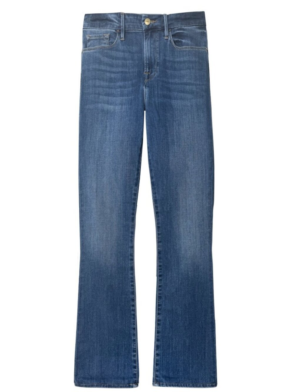 FRAME LE MINI BOOTCUT DENIM JEANS IN POE POLISHED MODERN UNIFORM SLEEK 29
